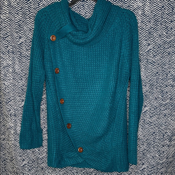 Teal Tunic Women's Sweater - Picture 1 of 5